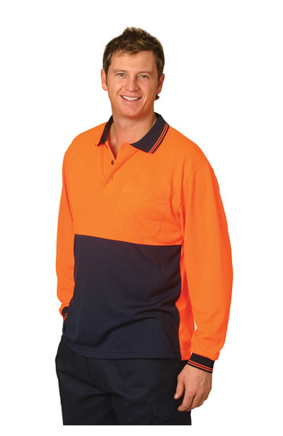 SW05CD High Visibility CooDry Long Sleeve Safety Polo