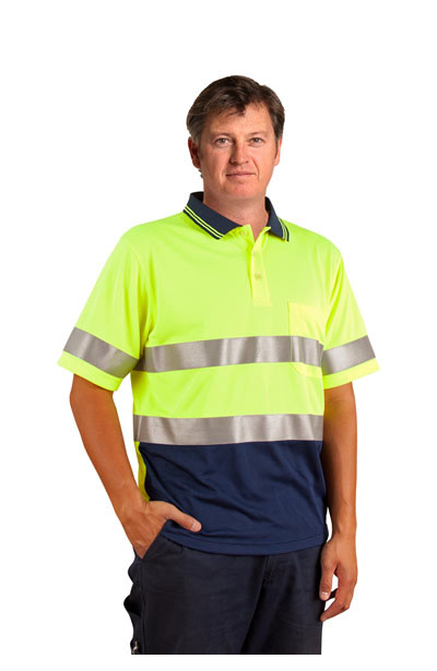 SW17A High Visibility Short Sleeve Safety Polo 3M Reflective Tapes